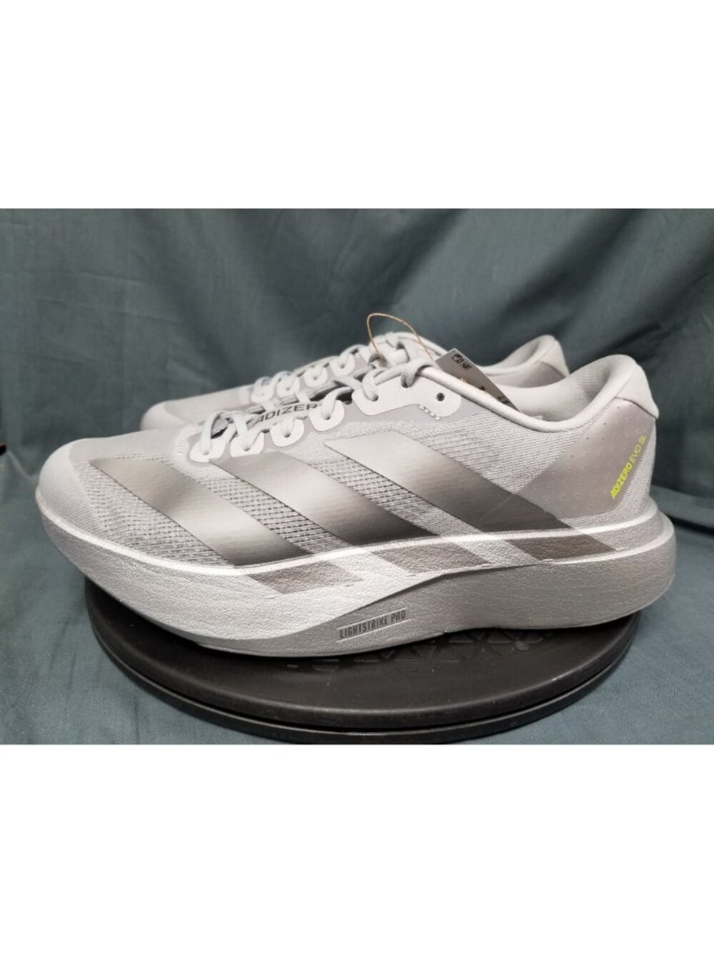 Adidas Adizero Evo SL M Silver Metallic JR3419 Men's Size 9.5 NEW NO BOX! - Picture 5 of 11